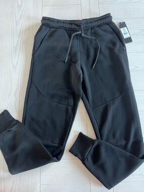 Men's Black Athletic Jogger Pants with Drawstring Waist